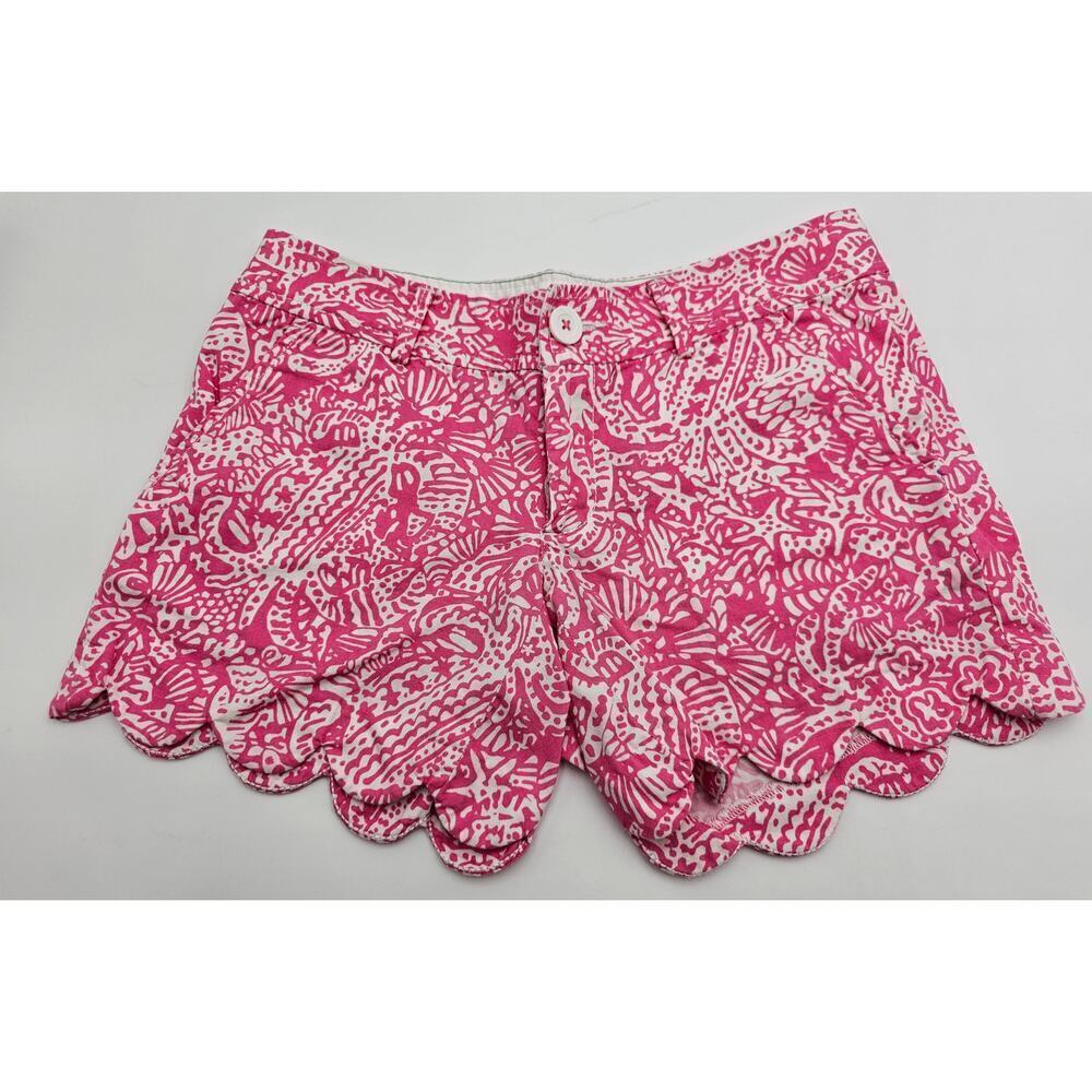 Lilly Pulitzer Women's 00 Hottie Pink Scalloped Buttercup Shorts